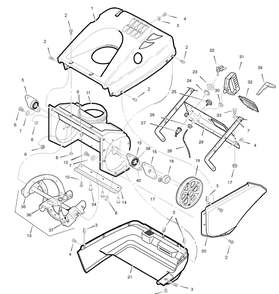Auger And Control Assembly Diagram and Parts List for 1695565 2008 Briggs and Stratton Snow Blower